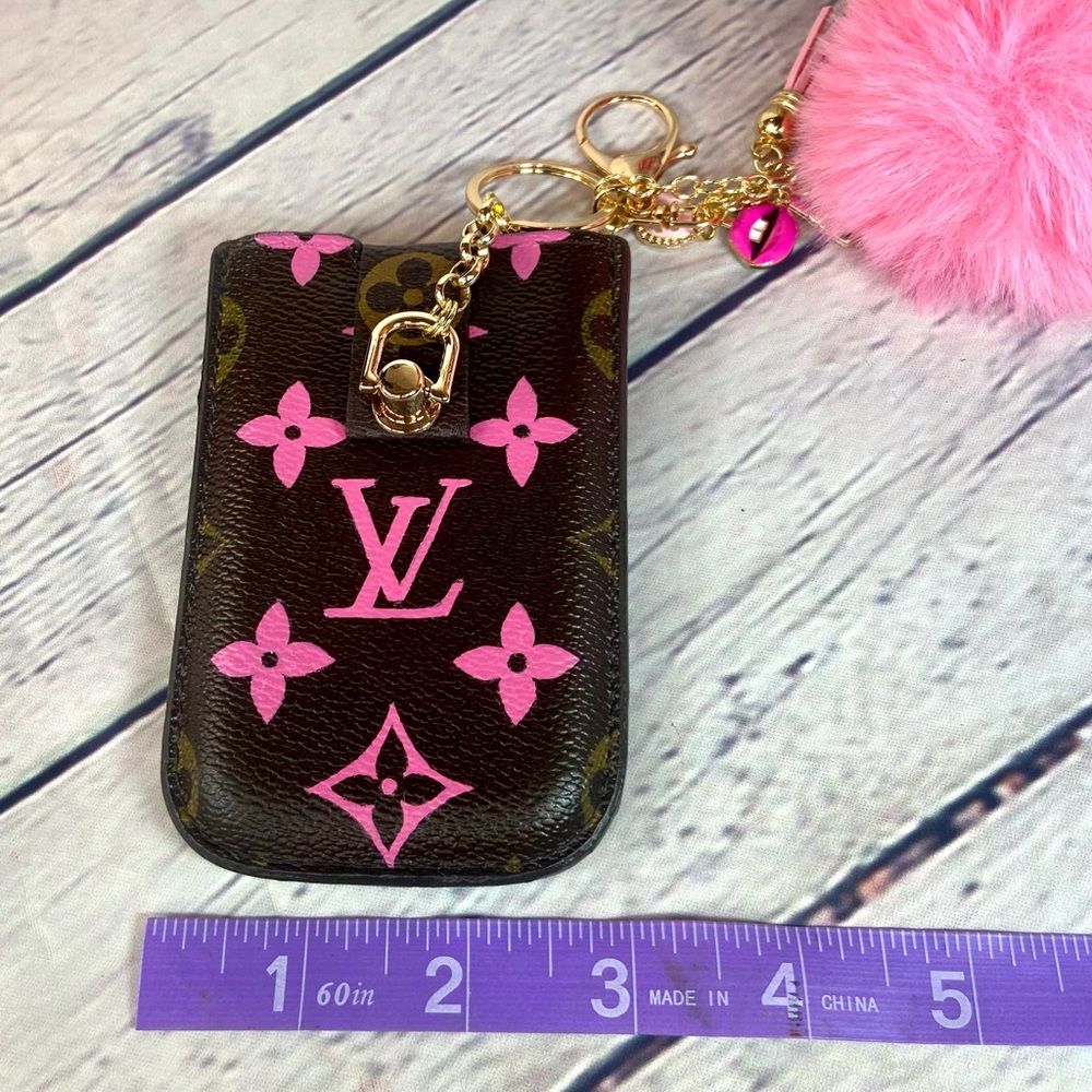 Louis Vuitton card holder keychain pouch converted from iPhone 3 case CUSTOM - Picture 12 of 12